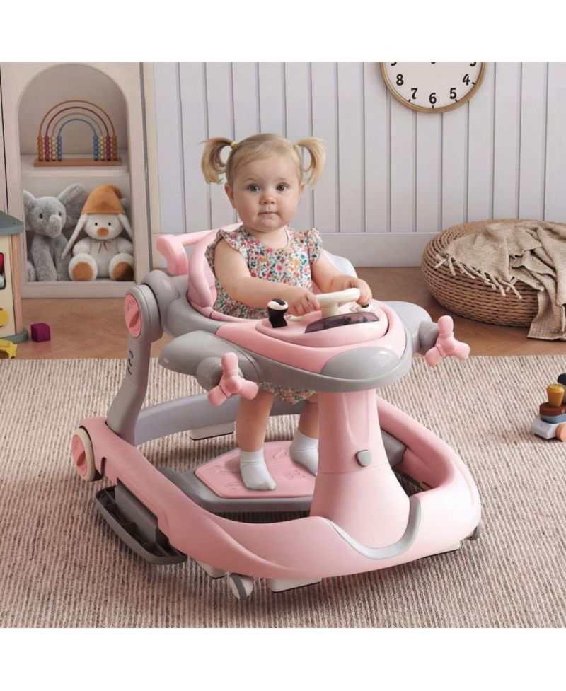 Convertible Baby Activity Walker with Adjustable Height, Foldable Design and Interactive Play Features