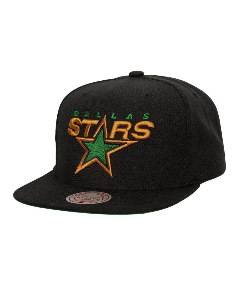 Men's Black Dallas Stars Core Top Spot Snapback Hat