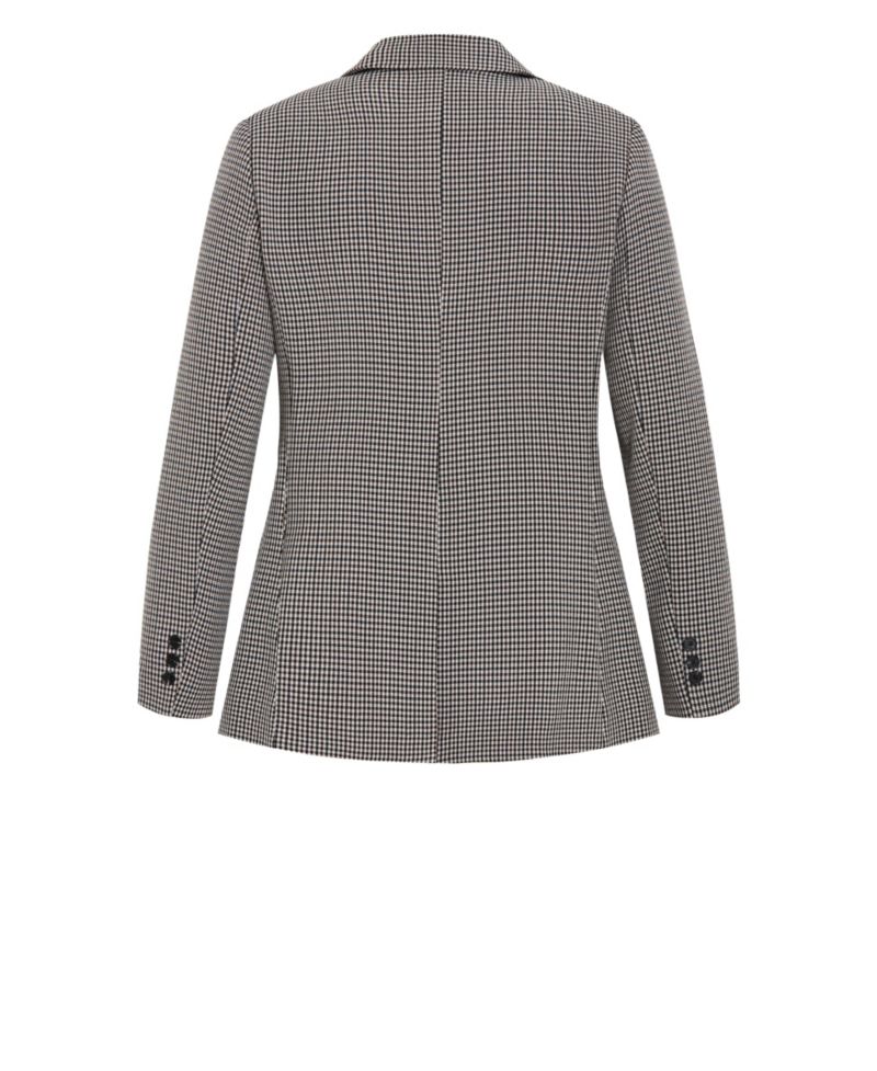 Plus Size Tiana Double-Breasted Plaid Jacket