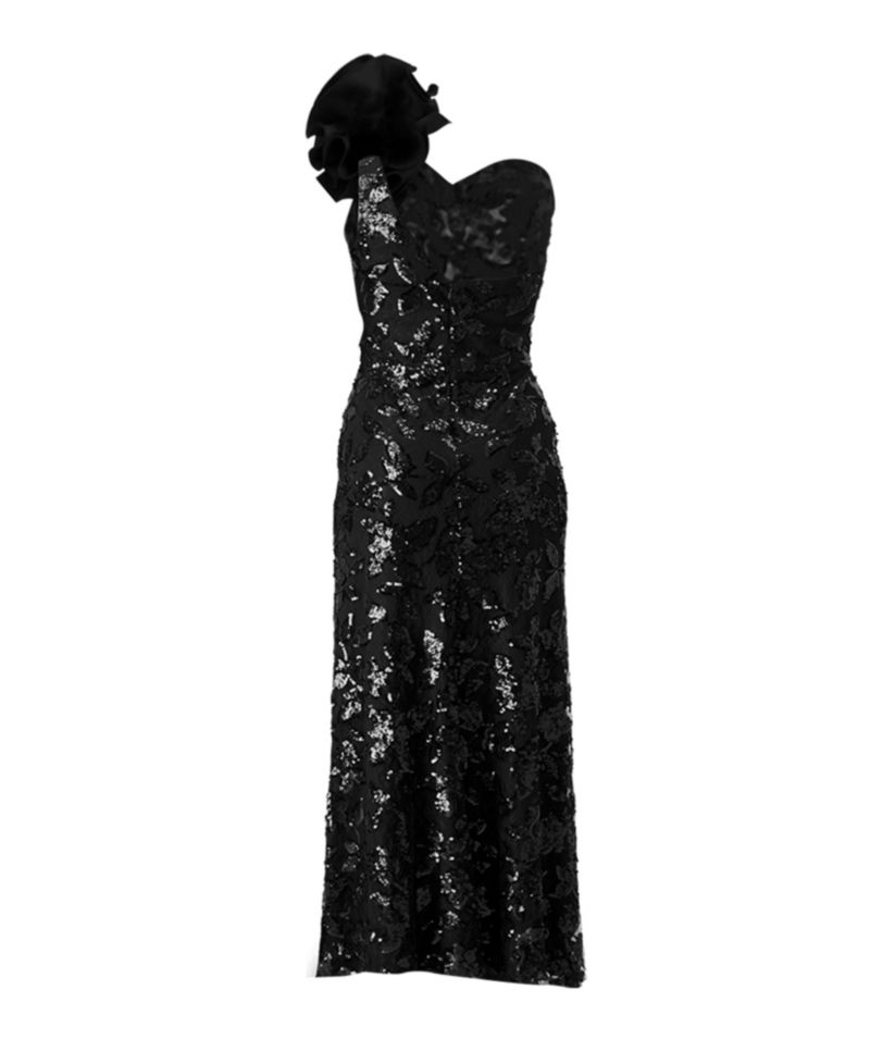 Women's Long Evening Dress with Bow