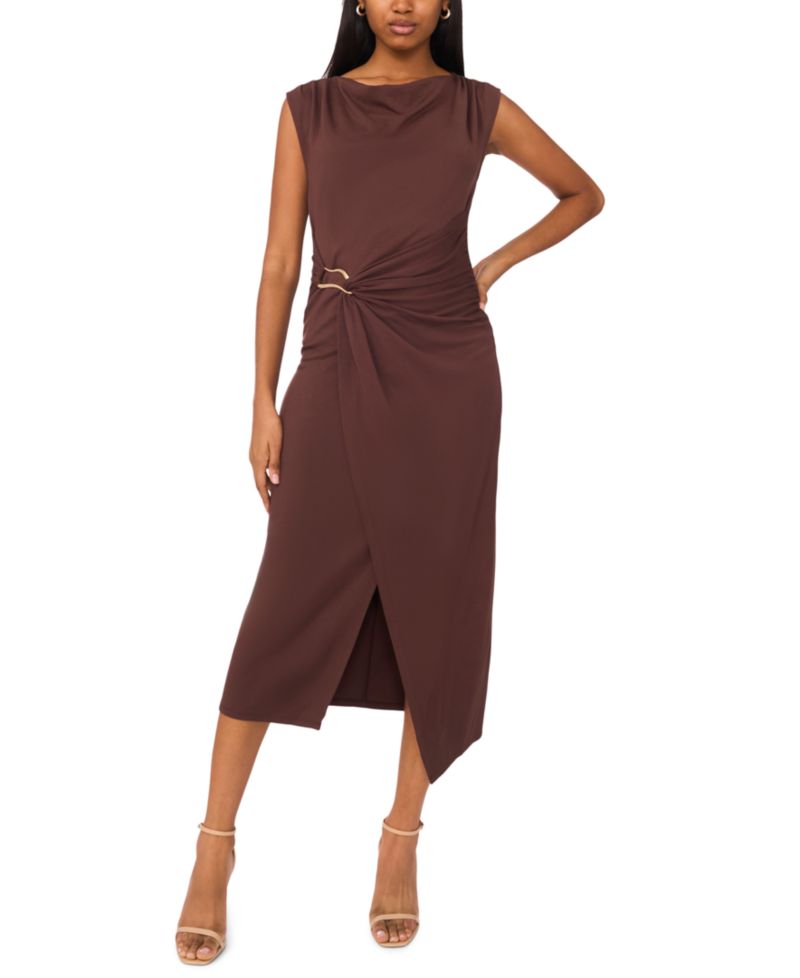 Petite Sleeveless Wrap Midi Dress