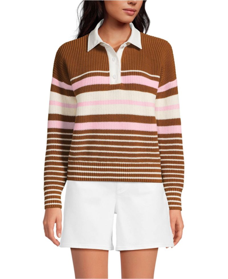 Women's Drifter Rugby with Woven Collar Sweater