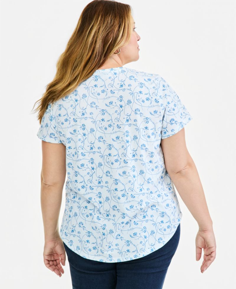 Petite Printed Short-Sleeve Crewneck Tee