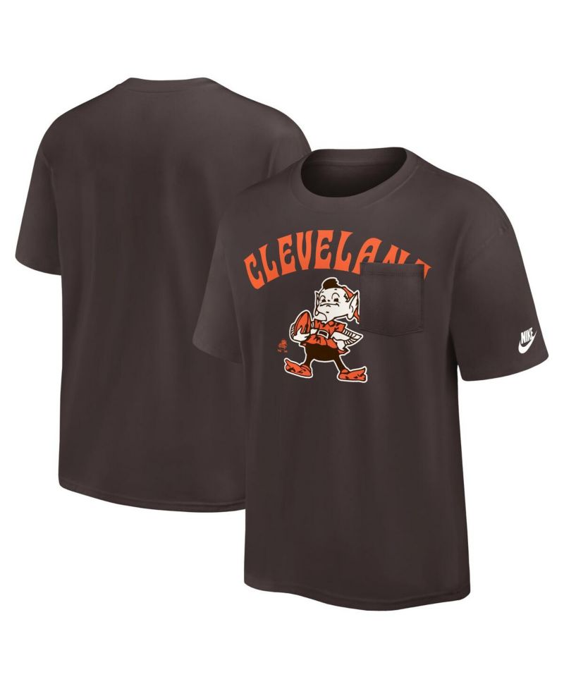 Men's Brown Cleveland Browns Rewind Heavy Max90 Pocket T-Shirt
