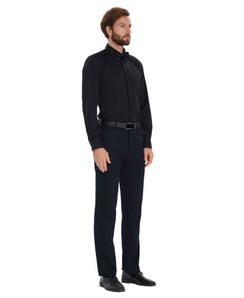 Men's Slim-Fit Formal Solid Dress Shirt