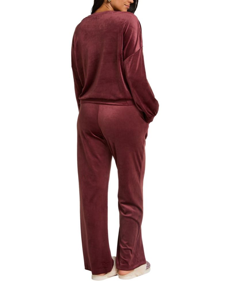 Hunkemoller Women's Velvet Pyjama Set Long-Sleeve