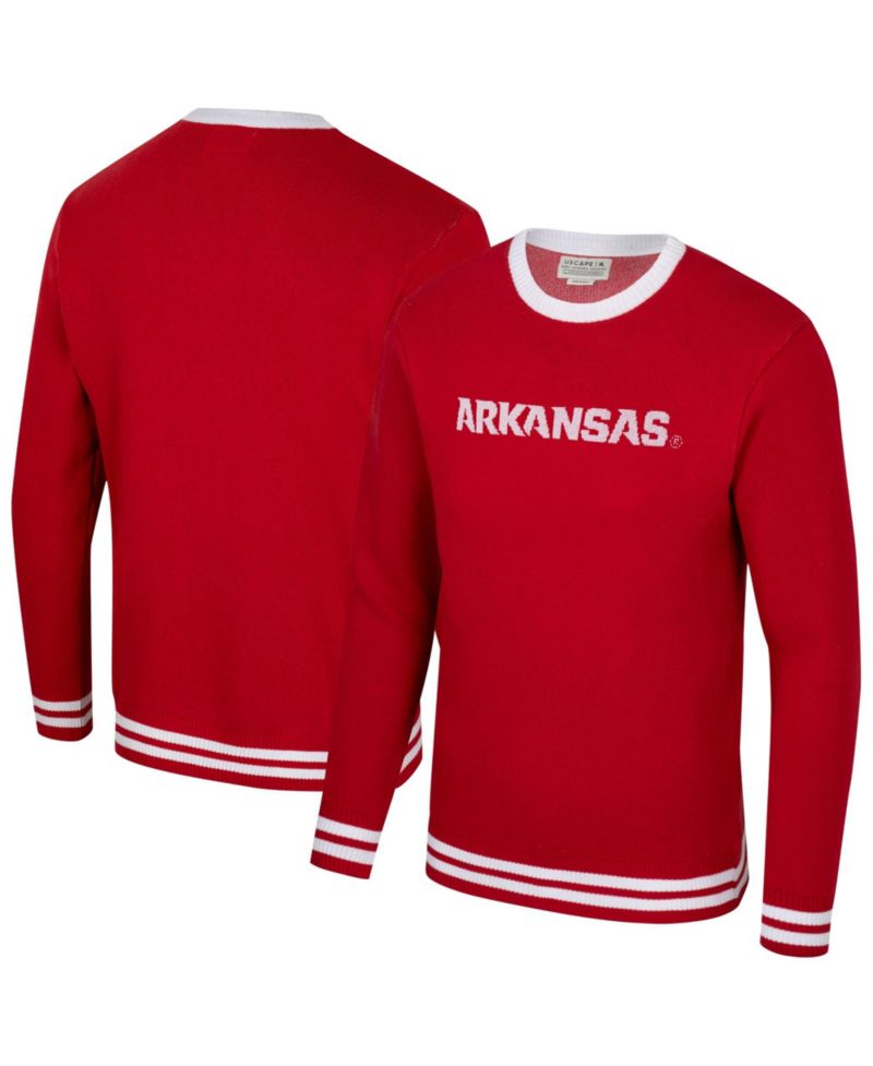 Men's and Women's Cardinal Arkansas Razorbacks Renew Knit Vintage Pullover Sweater