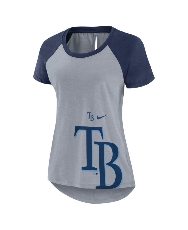 Women's Heather Gray Tampa Bay Rays Summer Breeze Raglan Fashion T-Shirt