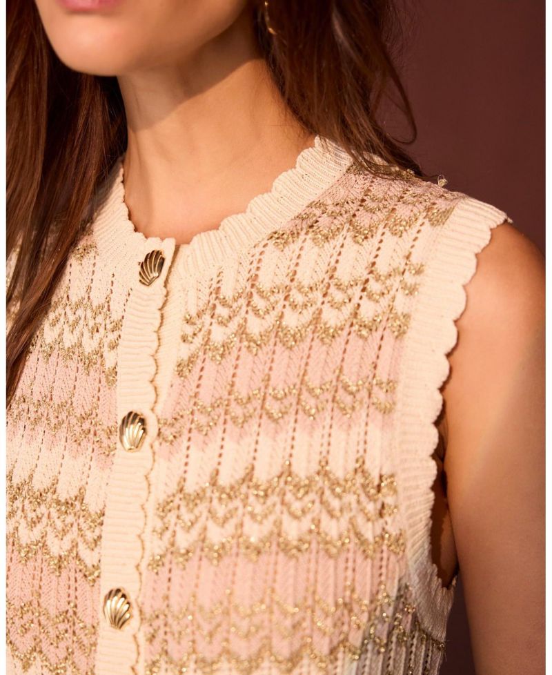 Women's Striped Knit Waistcoat