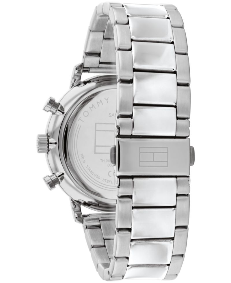 Men's Multifunction Silver-Tone Stainless Steel Bracelet Watch 44mm