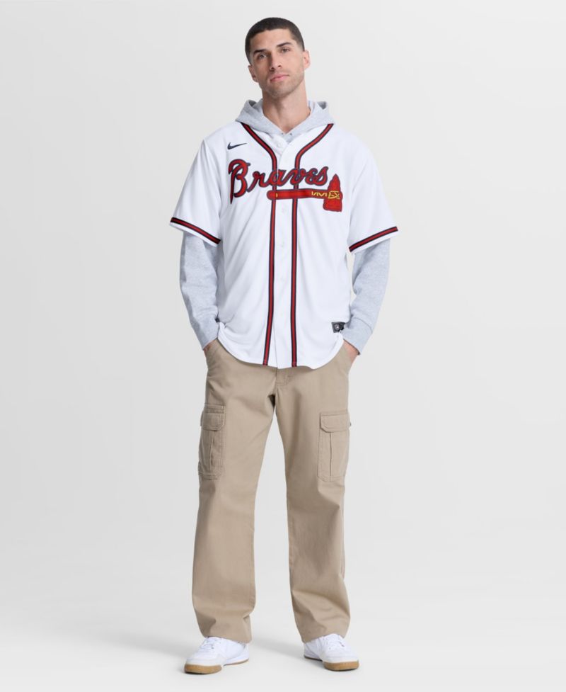 Men's Atlanta Braves Spencer Schwellenbach Replica Relaxed-Fit V-Neck Jersey