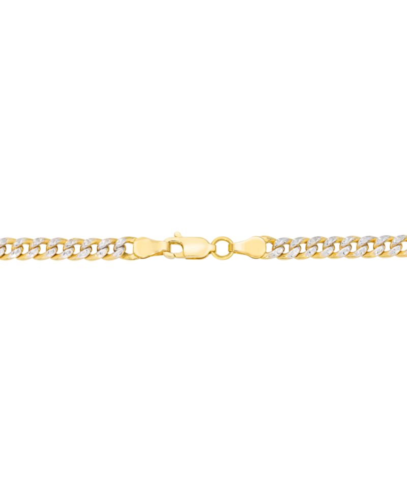Double-Sided Cuban Link Chain Bracelet and Necklace (4.5mm) Collection in 10k Two-Tone Gold