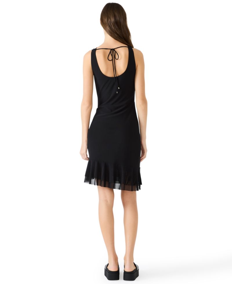 Cowl Neck High-Low Asymmetric Dress