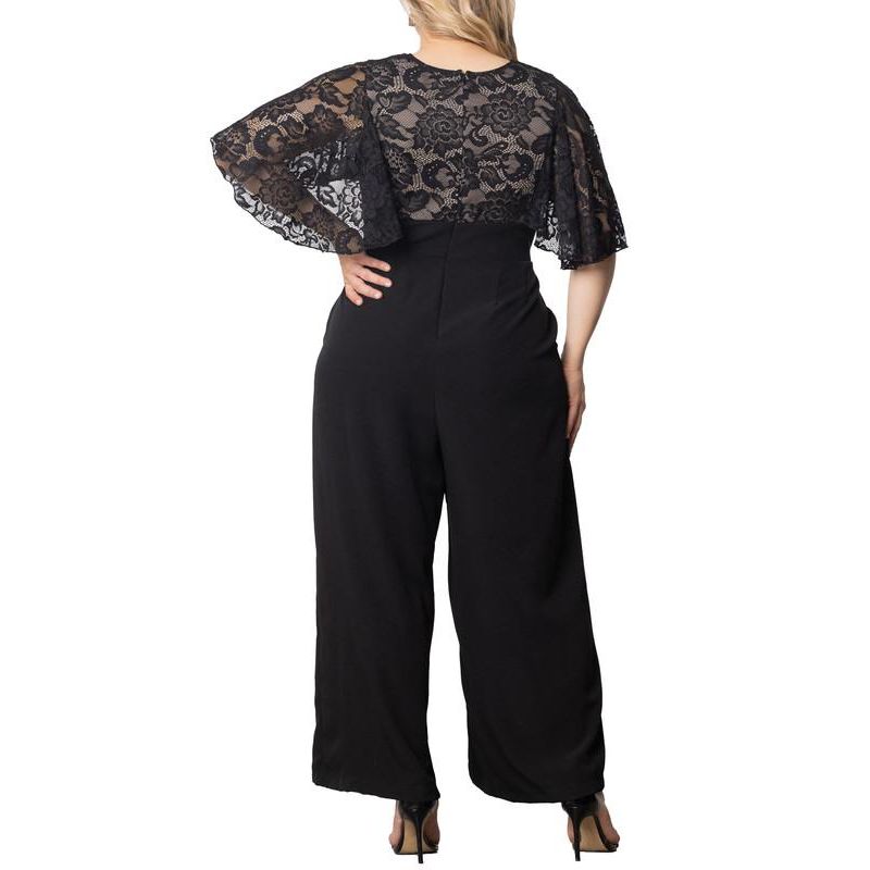 Plus Size Alluring Sequins Lace Formal Jumpsuit