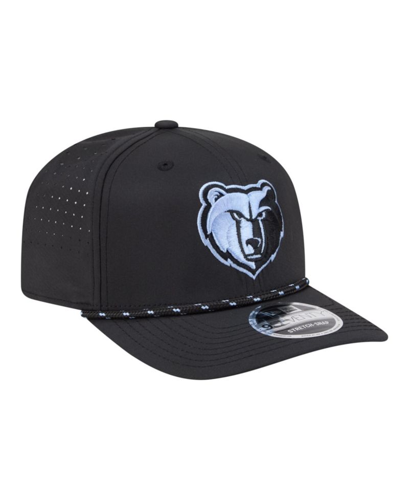 Men's Black Memphis Grizzlies Sport Rope Vented Stretch-Snap 9SEVENTY Hat