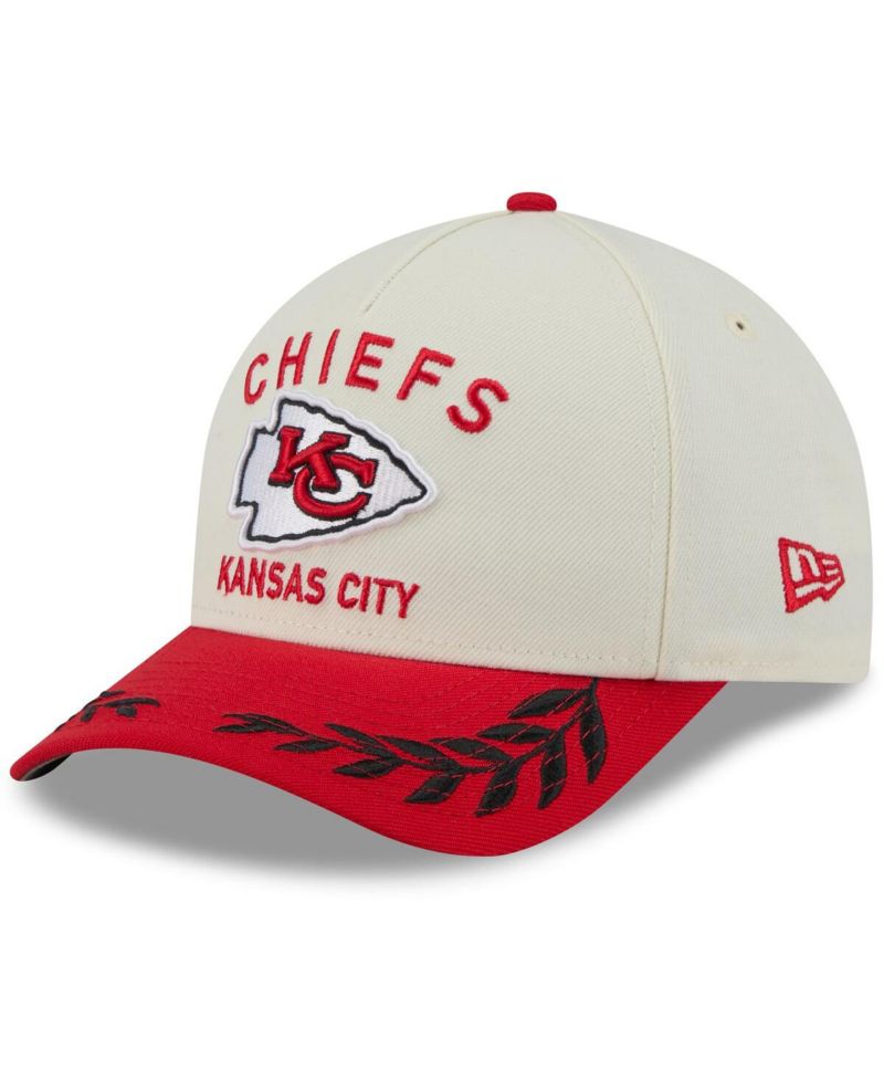 Men's Cream/Red Kansas City Chiefs 2025 NFL Draft 9FORTY A-Frame M-Crown Adjustable Hat