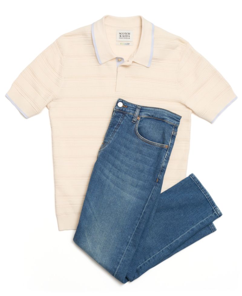 Men's Structured Knit Regular-Fit Polo Shirt
