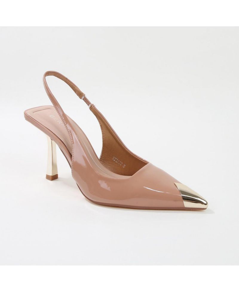 Vega Metallic Cap-Toe Slingback