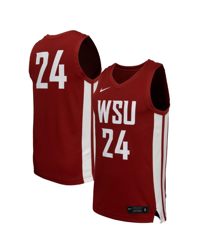 Men's Crimson Washington State Cougars Replica Basketball Jersey