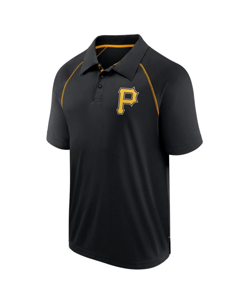 Men's Black Pittsburgh Pirates Strong Alone Raglan Polo