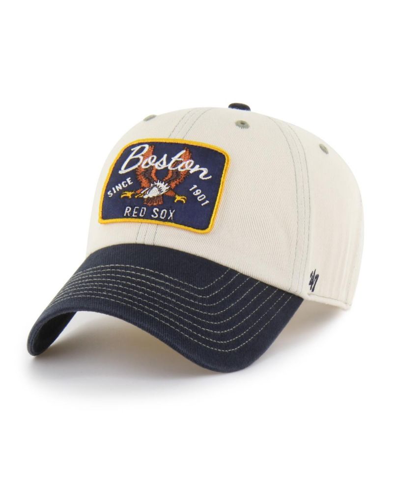 Men's Natural/Navy Boston Red Sox Keepsake Collection Clean Up Adjustable Hat
