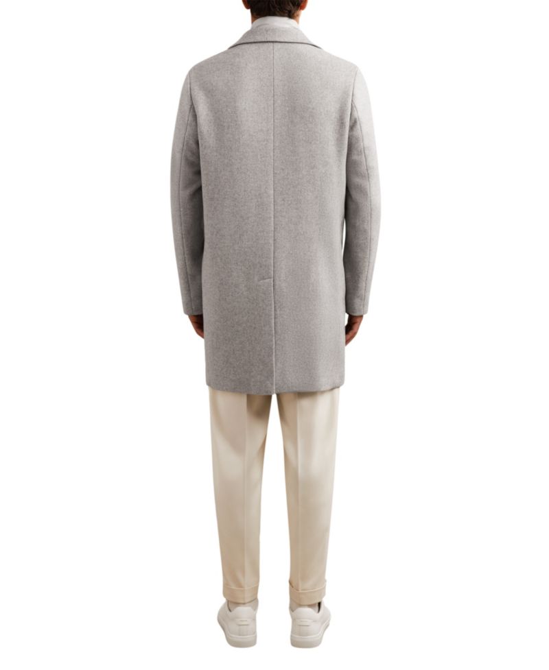 Men's Gable Removable-Padded-Gilet Wool-Blend Single-Breasted Overcoat