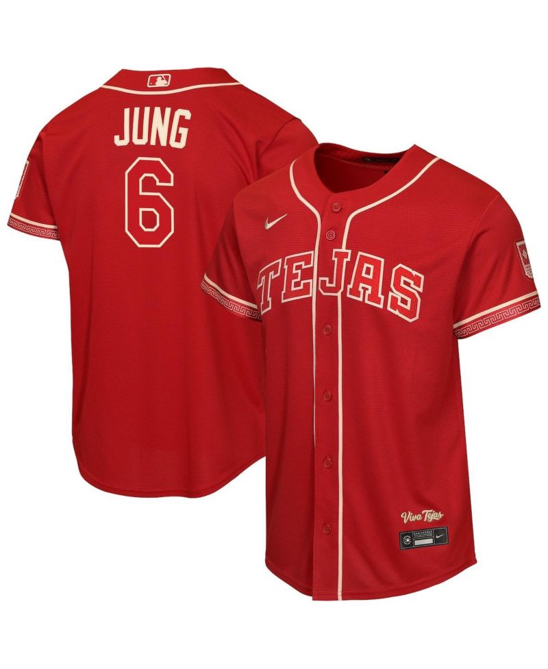Big Boys and Girls Josh Jung Red Texas Rangers 2026 City Connect Stadium Jersey