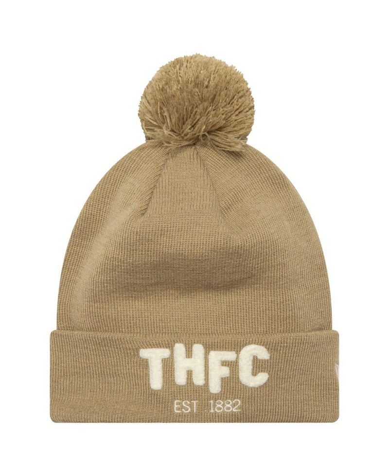 Men's Tan Tottenham Hotspur Boucle Cuffed Knit Hat with Pom