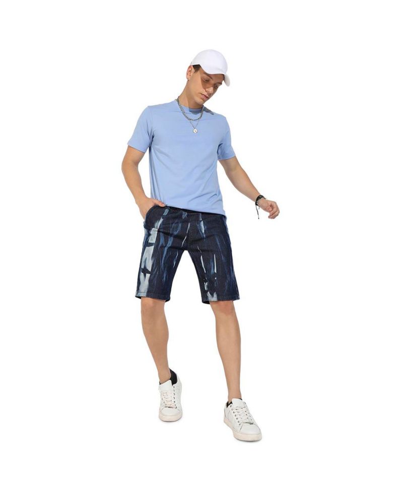 Men's Pastel Blue Basic Regular Fit T-Shirt