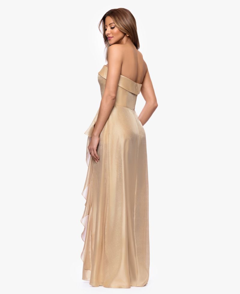 Petite Sleeveless A-Line Strapless Gown
