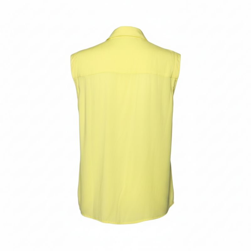 Women's Yellow Printed Sleeveless Shirt