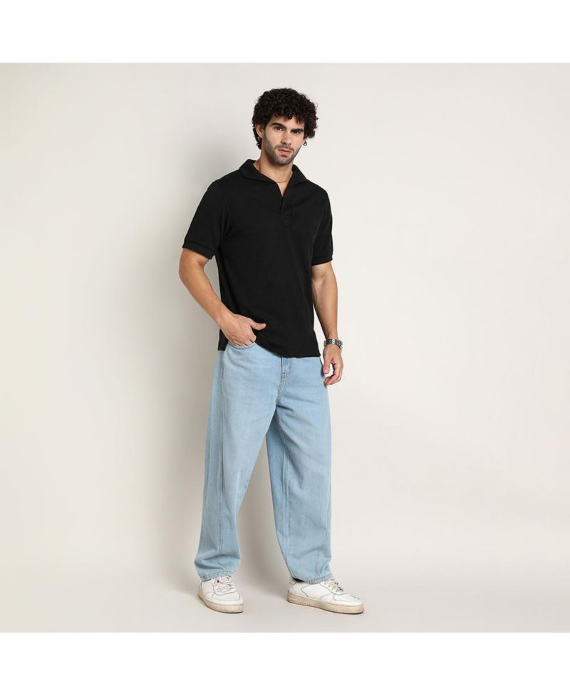 Men's Onyx Black Tactitle Spread-Polo T-Shirt