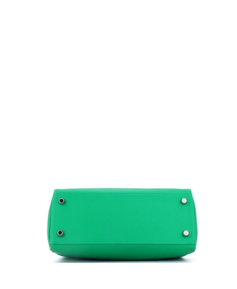 Pre-Owned HERMES Pre-Owned Hermes Kelly 25 Handbag Green Swift with Palladium Hardware