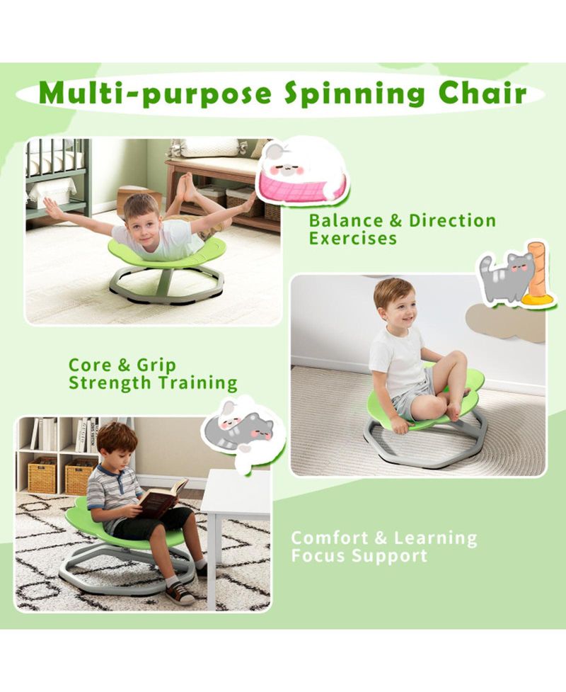 Kids Sensory Swivel Chair with Non-Slip Metal Base