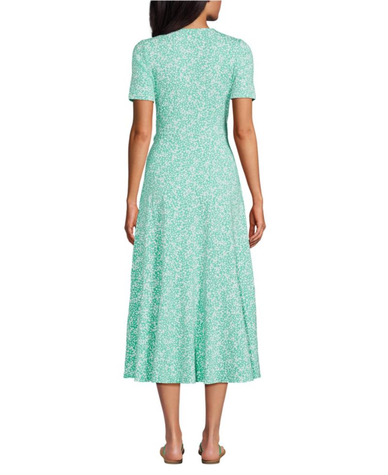 Women's Cotton Modal Vneck Wrap Midi Dress