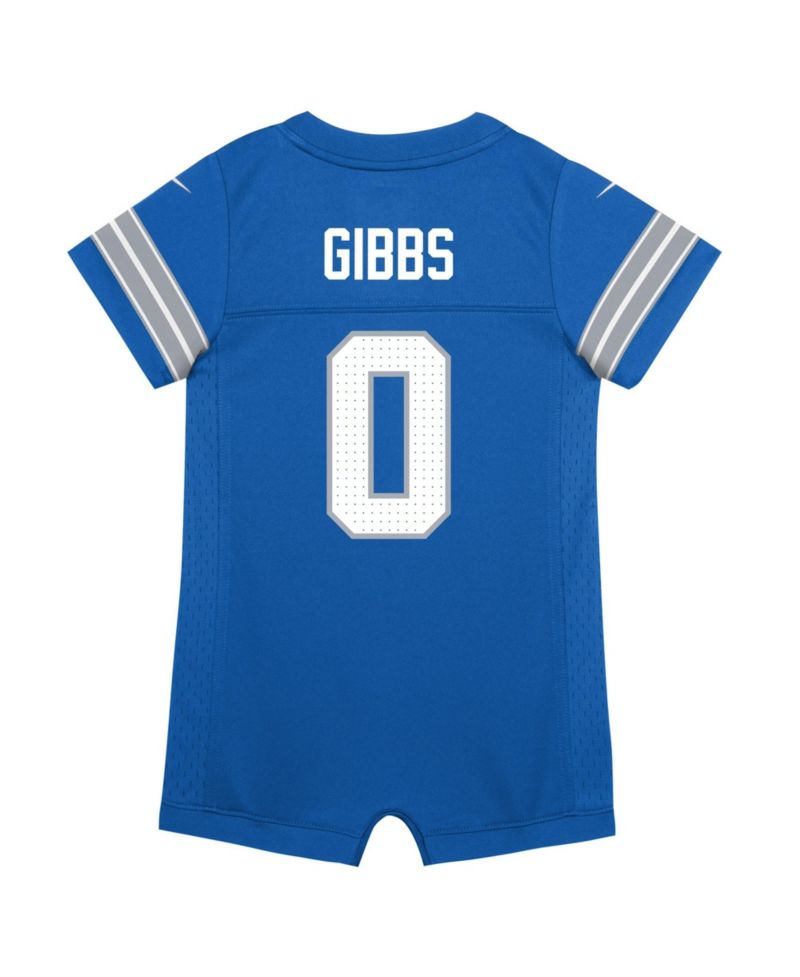 Baby Boys and Girls Detroit Lions Jahmyr Gibbs Short-Sleeve Romper