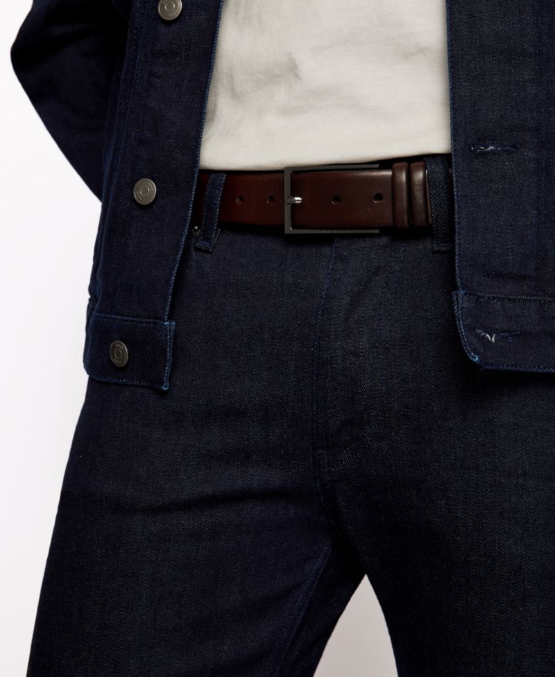 BOSS Men's Vegetable-Tanned Leather Belt