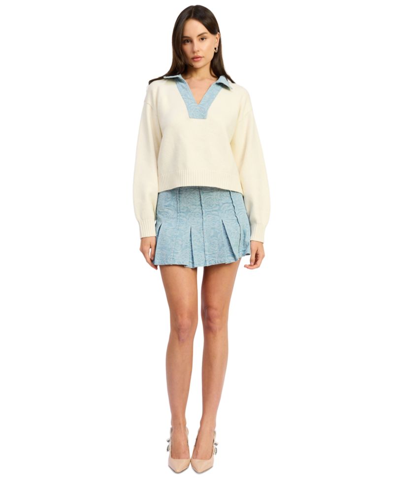 Women's Dominique Embroidered Denim Mini Skirt