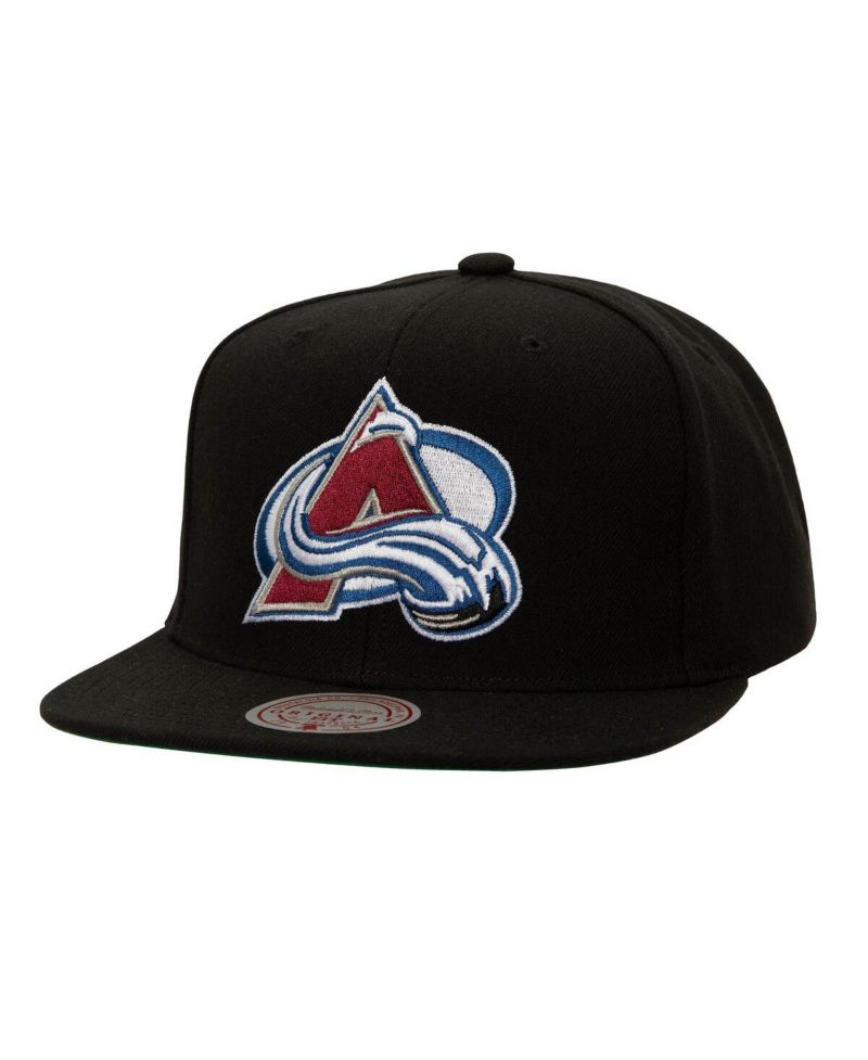 Men's Black Colorado Avalanche Core Top Spot Snapback Hat