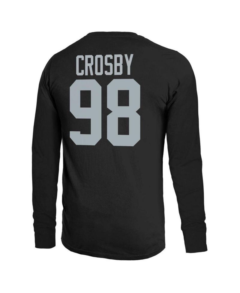 Men's Maxx Crosby Black Las Vegas Raiders Name & Number Non-Distressed Long Sleeve T-Shirt