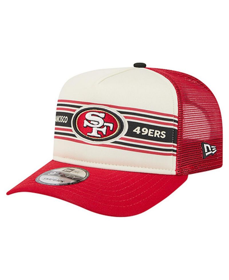 Men's Cream/Scarlet San Francisco 49ers Banner A-Frame 9FIFTY Trucker Snapback Hat