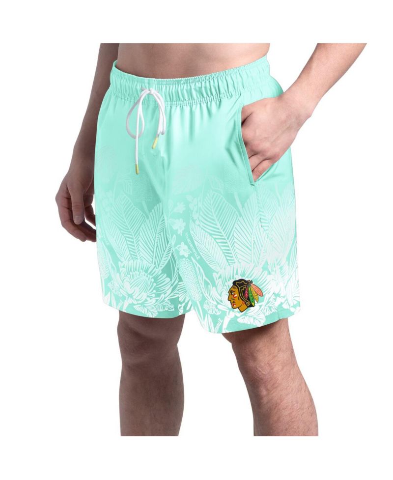 Men's Mint Chicago Blackhawks Lagoon Fiesta Swim Shorts