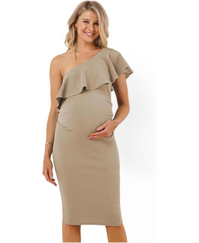 Women's One-Shoulder Ruffle Bodycon Dress