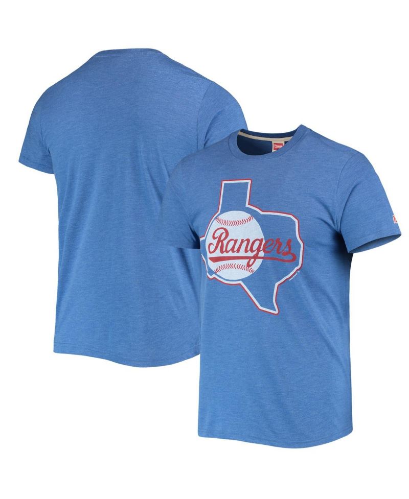 Men's Royal Texas Rangers Hand-Drawn Logo Tri-Blend T-shirt