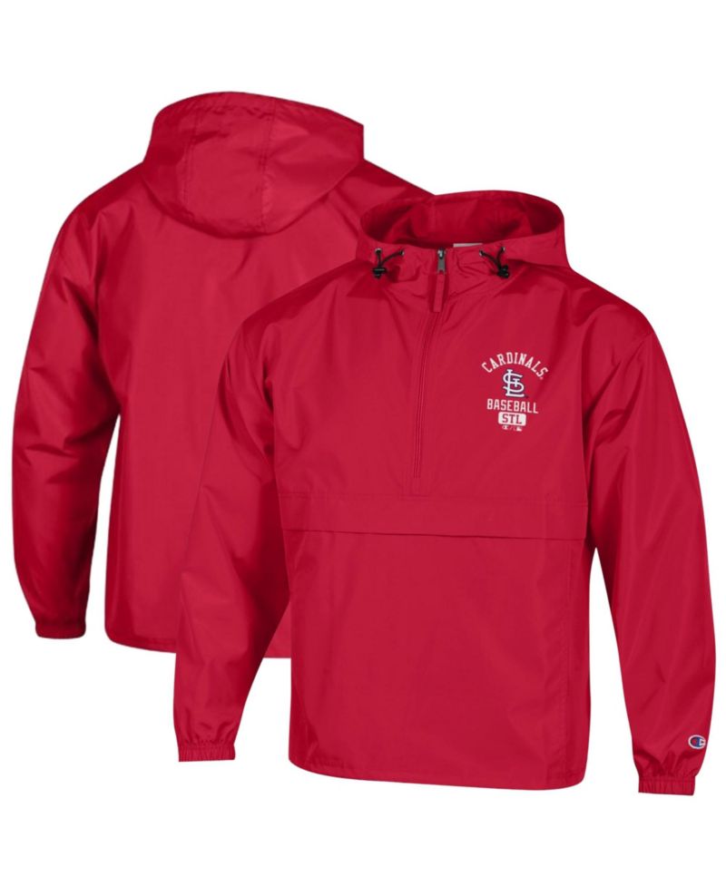 Men's Red St. Louis Cardinals Packable Windbreaker Half-Zip Jacket