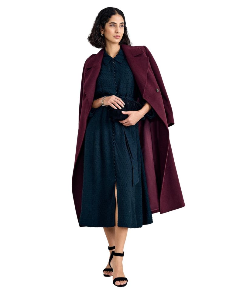 Women's Maeve Textured Belted Midi Shirt Dress