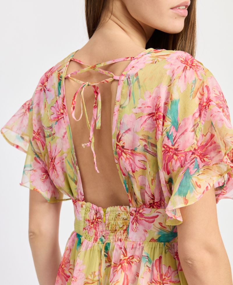Women's Short-Sleeve V-Neck Mini Dress