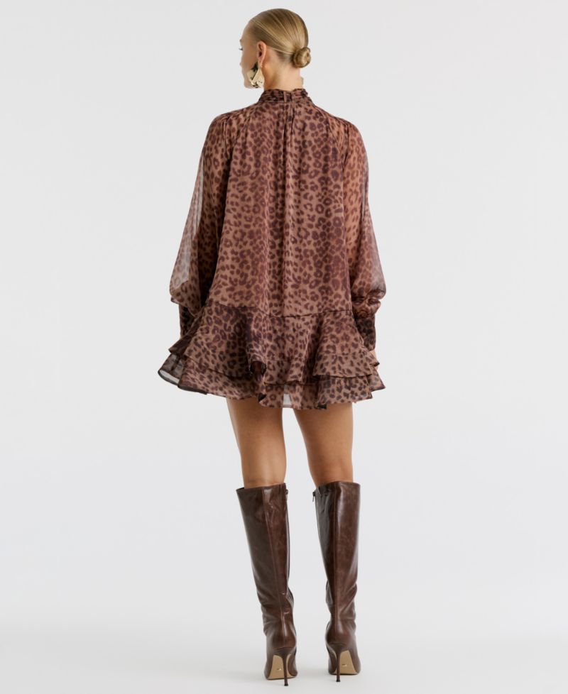 Women's Mock-Neck Adrie Babydoll Mini Dress