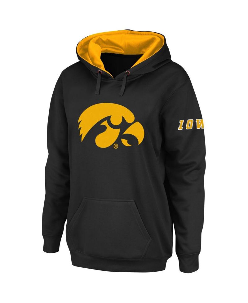 Women's Black Iowa Hawkeyes Big Logo Pullover Hoodie