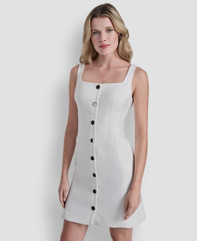 Women's Sleeveless Square Neck Sheath Dress